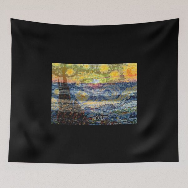 Item preview, Mixed Media: Sunset, seascape and oil painting Starry Night, photo and painting by Marina Daniluka designed and sold by MariDaniArt.