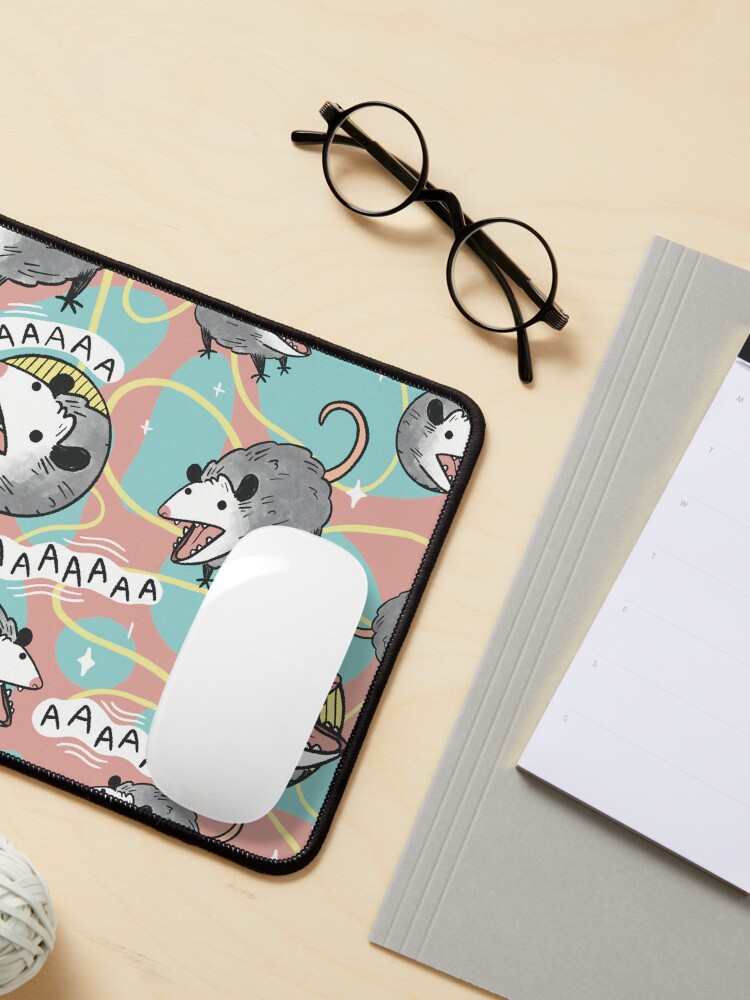 Thumbnail 3 of 5, Mouse Pad, Opossum Screm designed and sold by stephaniedraws.