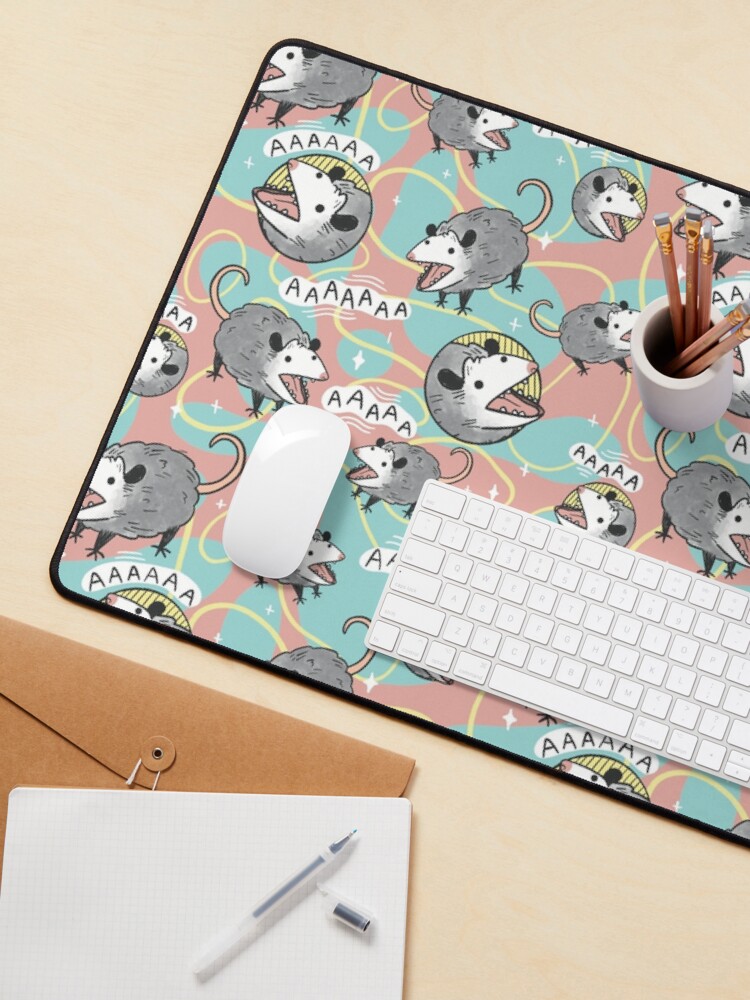 Thumbnail 3 of 5, Mouse Pad, Opossum Screm designed and sold by stephaniedraws.