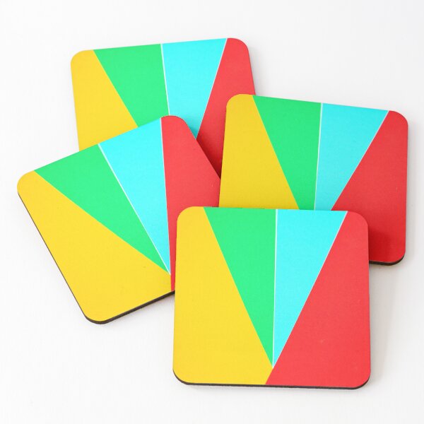 Item preview, PATTERN DESIGN STUDY #27 - Gold Green Blue Red Triangular Shapes designed and sold by DEL-Productions.