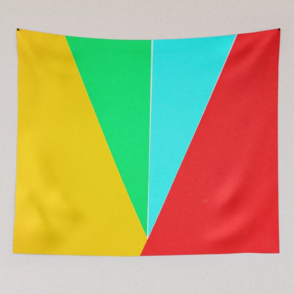 Item preview, PATTERN DESIGN STUDY #27 - Gold Green Blue Red Triangular Shapes designed and sold by DEL-Productions.