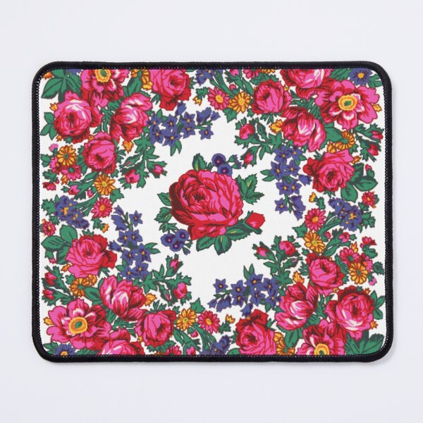 Item preview, White / Pink Tea Rose Native Floral Print designed and sold by JMWCD.