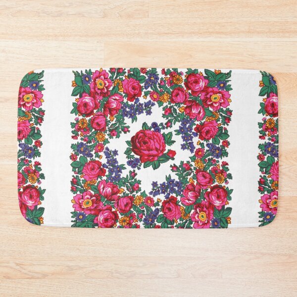 Item preview, White / Pink Tea Rose Native Floral Print designed and sold by JMWCD.