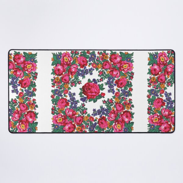 Item preview, White / Pink Tea Rose Native Floral Print designed and sold by JMWCD.