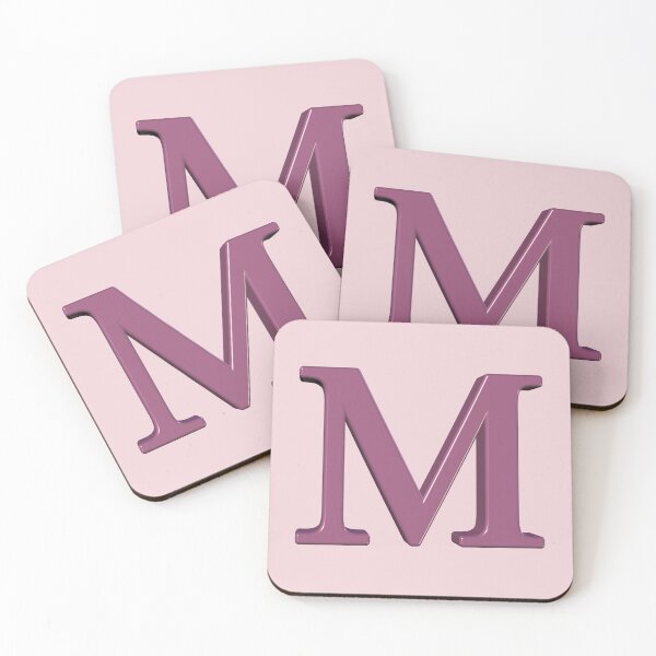 Item preview, The Letter M Dimensional Soft Pink on Pink 5748 designed and sold by Art in My Loft.