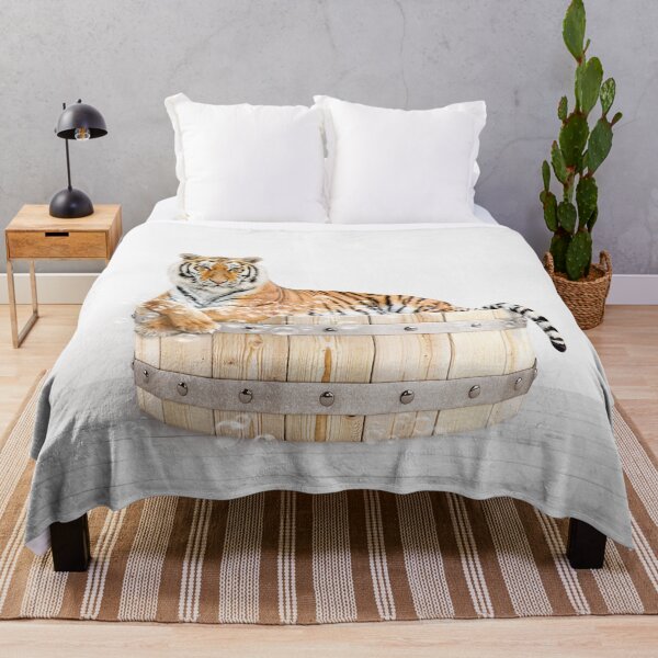 Item preview, Tiger in Wooden Bathtub Print, Tiger Bathing, Animals in Bathtub Art by Synplus designed and sold by synplus.