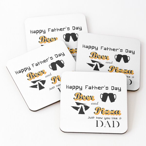 Item preview, Happy Father's Day - Beer and Pizza - Just how you like it (black) designed and sold by K0tK0tu.