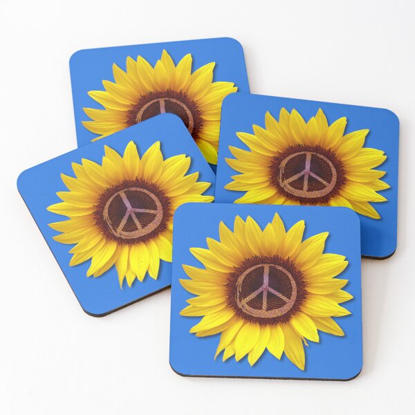Item preview, Sunflower of Inner Peace Ukraine Flower Symbol Sign Blue designed and sold by 26-Characters.
