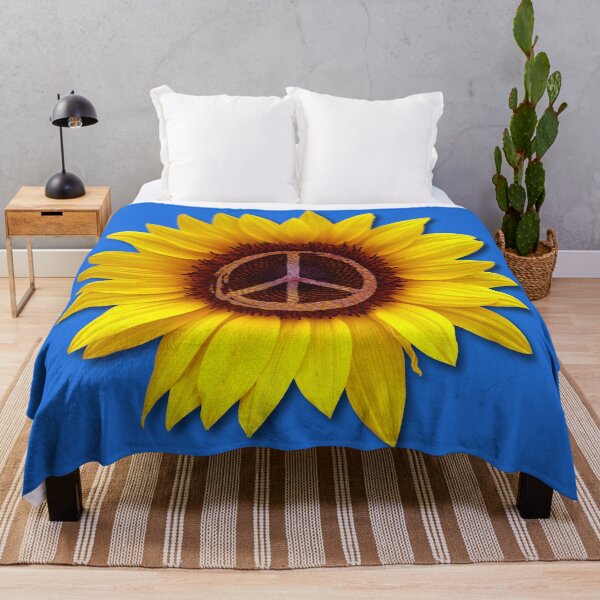 Item preview, Sunflower of Inner Peace Ukraine Flower Symbol Sign Blue designed and sold by 26-Characters.