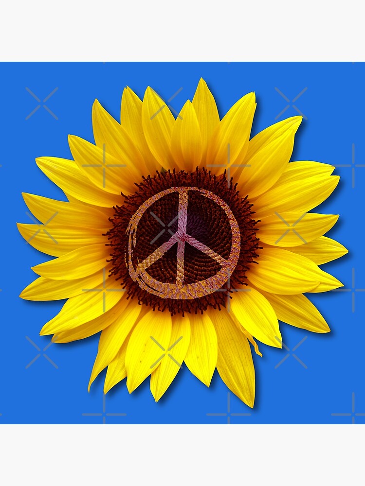 Navy Blue Tank Top With Peace Sign & Flowers Navy Blue Tank Top With Peace Sign & Flowers