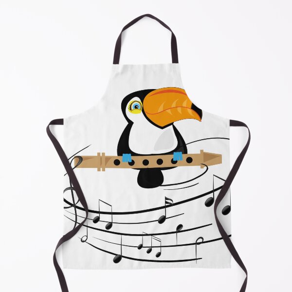 Item preview, Cute little toucan, holding a flute, music notes are flying around. designed and sold by melissamaduka.