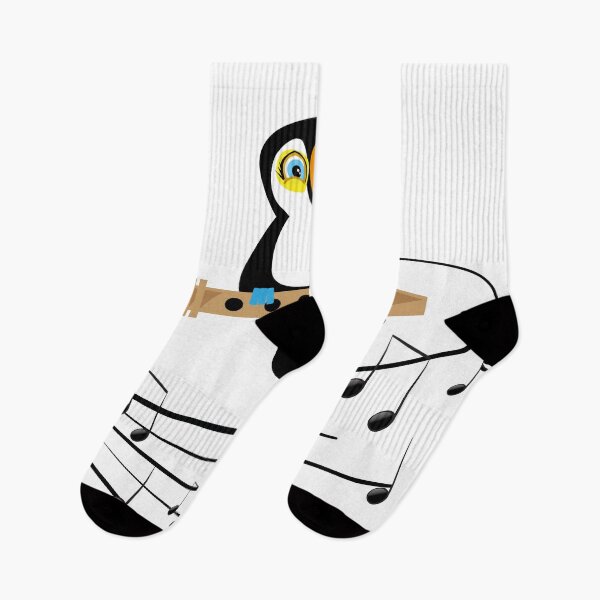 Item preview, Cute little toucan, holding a flute, music notes are flying around. designed and sold by melissamaduka.