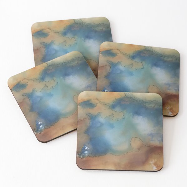 Item preview, Yellowstone Hydrothermal Pool #6 watercolor and ink painting designed and sold by ChillonLeachArt.