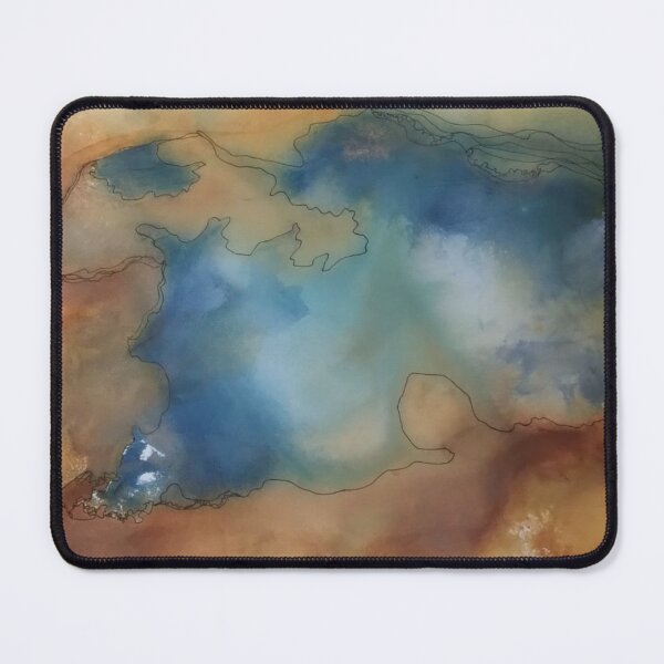 Item preview, Yellowstone Hydrothermal Pool #6 watercolor and ink painting designed and sold by ChillonLeachArt.