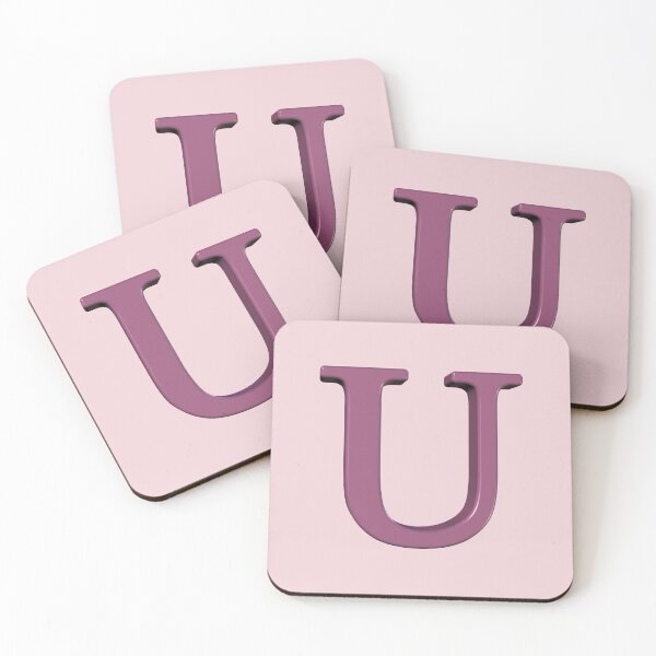 Item preview, The Letter U Dimensional Soft Pink on Pink 5748 designed and sold by Art in My Loft.