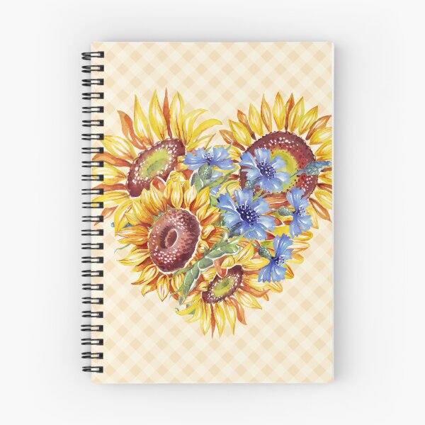 Item preview, Watercolor sunflowers heart and gingham, cottagecore aesthetic collection 1 of 4 designed and sold by Orianah.