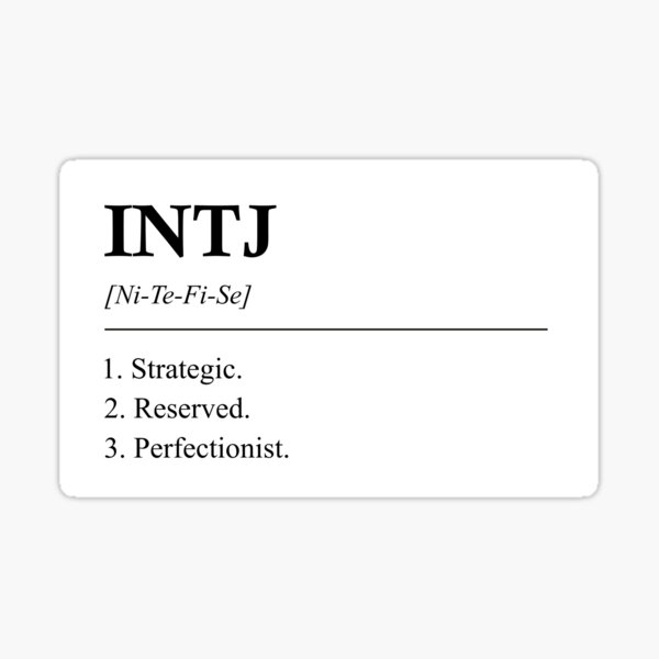 Funny INTJ Definition Sticker MBTI Personality Type 