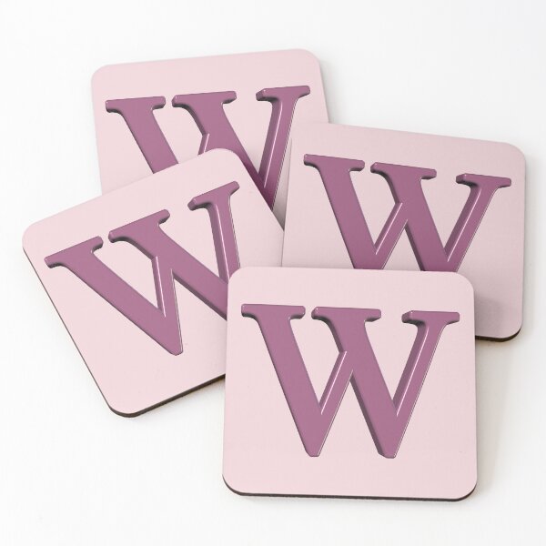 Item preview, The Letter W Dimensional Soft Pink on Pink 5748 designed and sold by Art in My Loft.