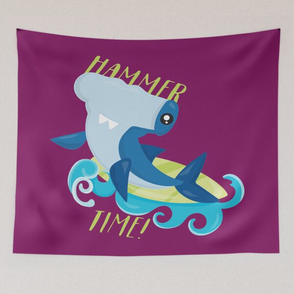 Item preview, Hammer Time Surfing Shark designed and sold by MollySky.