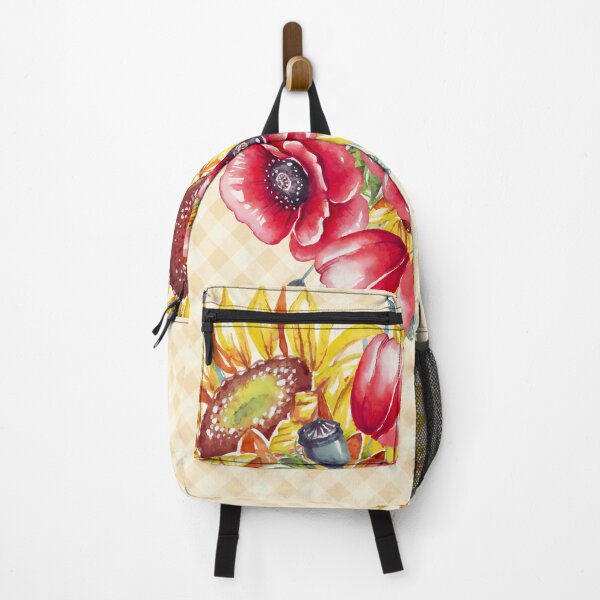 Item preview, Watercolor sunflowers and poppies heart, and gingham, cottagecore aesthetic collection 2 of 4 designed and sold by Orianah.