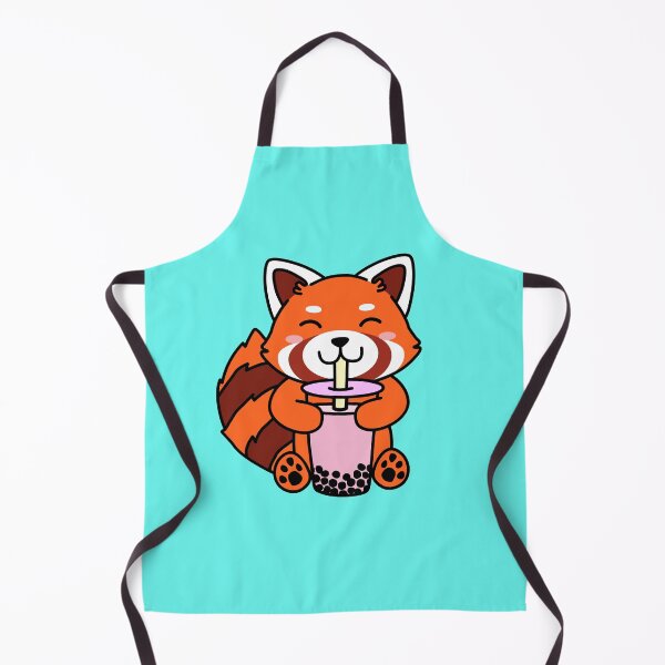 Item preview, Kawaii Red Panda Drinking Boba Bubble Tea Anime designed and sold by DetourShirts.