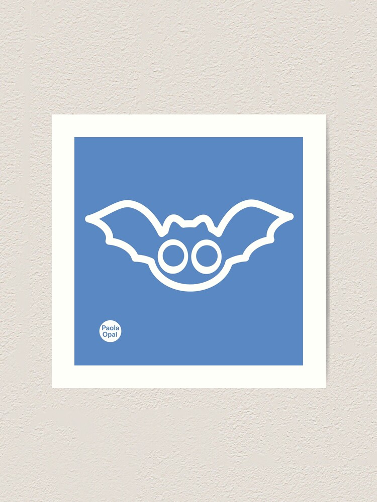 Thumbnail 1 of 3, Art Print, Spookie the Bat from the Simply Small Series (reverse) designed and sold by PaolaOpal.