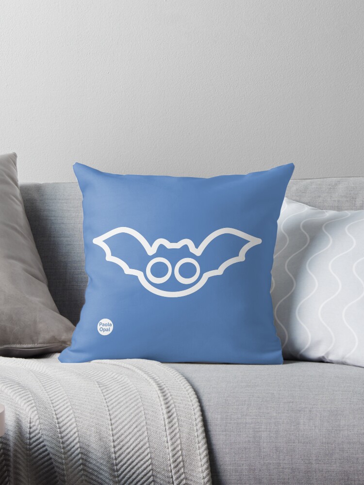 Thumbnail 1 of 4, Pillow, Spookie the Bat from the Simply Small Series (reverse) designed and sold by PaolaOpal.