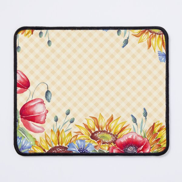 Item preview, Watercolor sunflowers and poppies, gingham, cottagecore aesthetic collection 3 of 4 designed and sold by Orianah.