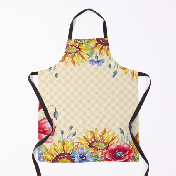 Item preview, Watercolor sunflowers and poppies, gingham, cottagecore aesthetic collection 3 of 4 designed and sold by Orianah.