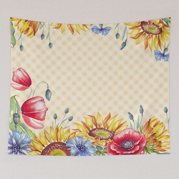Item preview, Watercolor sunflowers and poppies, gingham, cottagecore aesthetic collection 3 of 4 designed and sold by Orianah.