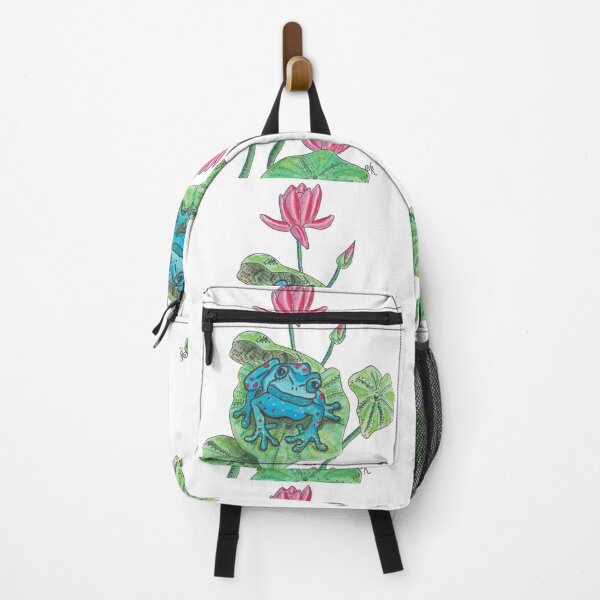 Item preview, blue frog on lily pad designed and sold by CrittersByLola.