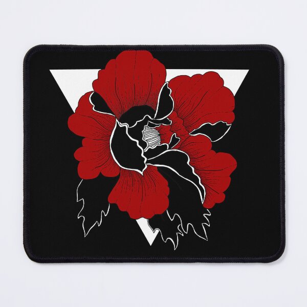 Item preview, Black and Red Graphic Peony Black designed and sold by mothofthemist.