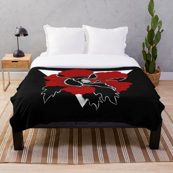 Item preview, Black and Red Graphic Peony Black designed and sold by mothofthemist.