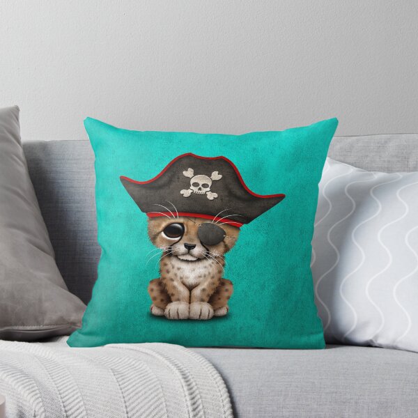 Item preview, Cute Baby Cheetah Cub Pirate on Blue designed and sold by JeffBartels.