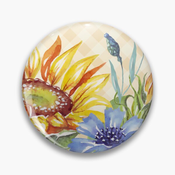 Item preview, Watercolor sunflowers and gingham, cottagecore aesthetic collection 4 of 4 designed and sold by Orianah.
