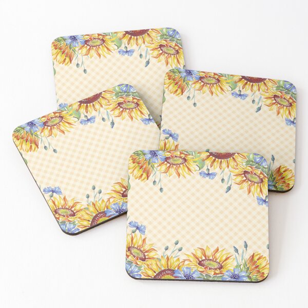 Item preview, Watercolor sunflowers and gingham, cottagecore aesthetic collection 4 of 4 designed and sold by Orianah.