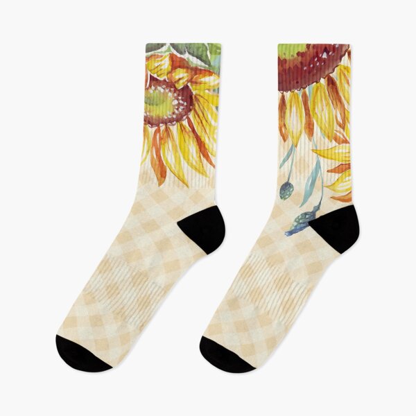 Item preview, Watercolor sunflowers and gingham, cottagecore aesthetic collection 4 of 4 designed and sold by Orianah.