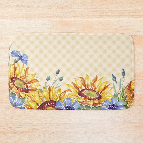 Item preview, Watercolor sunflowers and gingham, cottagecore aesthetic collection 4 of 4 designed and sold by Orianah.