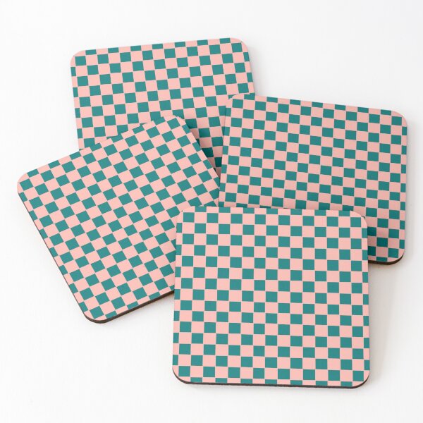 Item preview, Checked Checkerboard Square Pattern - Rose Pink and Aqua Blue designed and sold by jays-artworks.