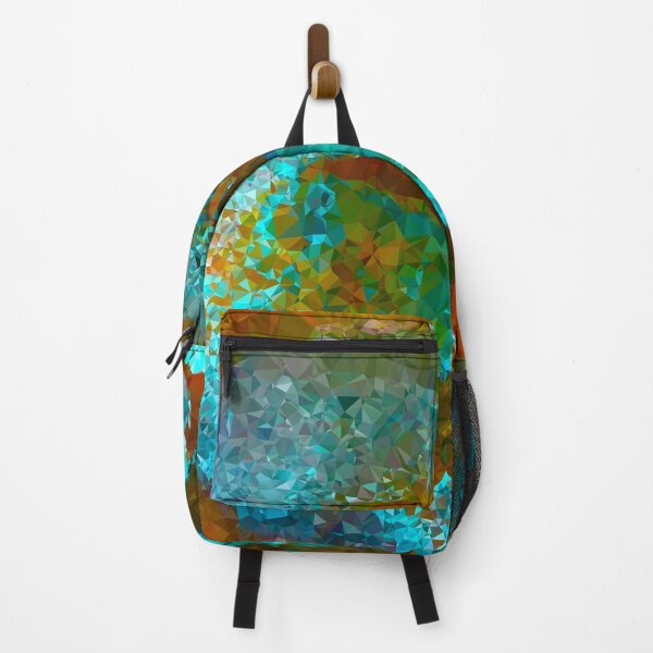 Item preview, Copper Verdigris Low Poly Geometric Triangle Art designed and sold by Vicky Brago-Mitchell®.