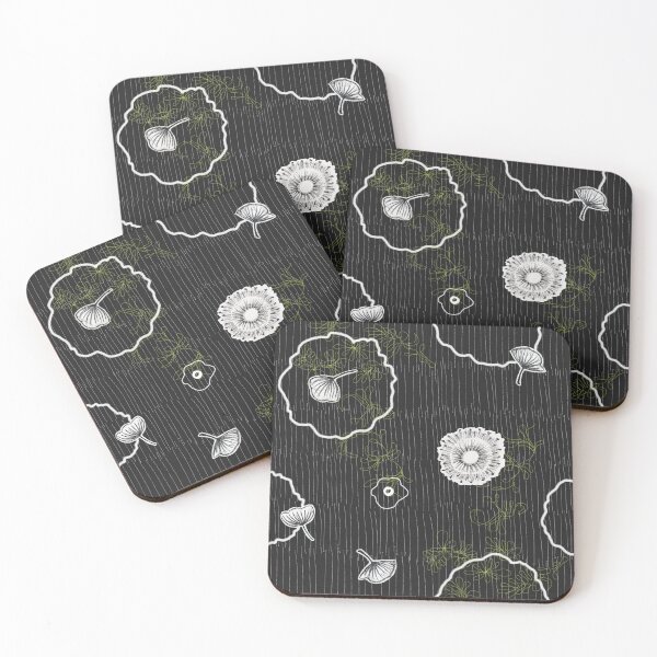 Item preview, Black and white floral pattern designed and sold by Karine-Anglade.