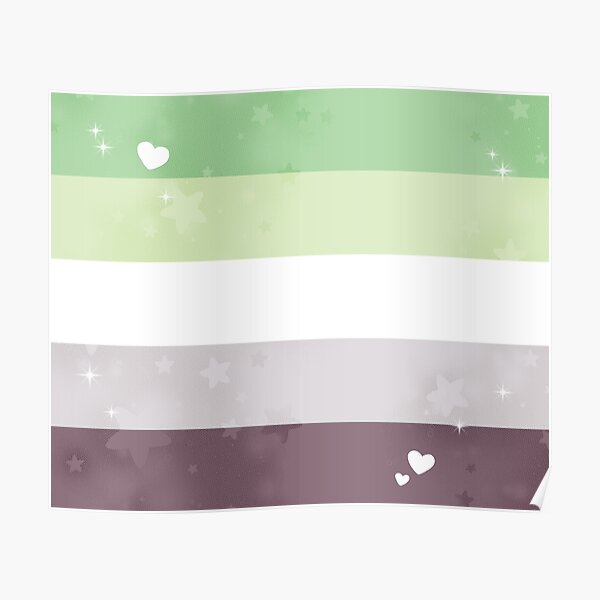 Aromantic Pride Flag With Sparkles Poster For Sale By Vdoes Redbubble