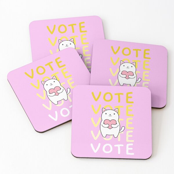 Item preview, VOTE cat pink yellow cute kitten love gradient artwork designed and sold by CreatedbyJR.