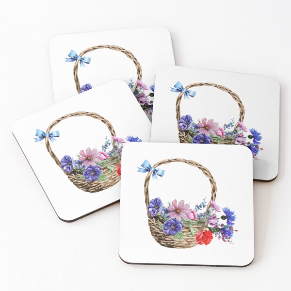 Item preview, Watercolor Basket with Wild Flowers designed and sold by silviaol.