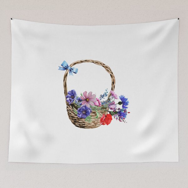 Item preview, Watercolor Basket with Wild Flowers designed and sold by silviaol.