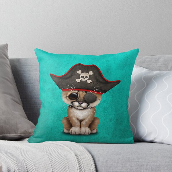Item preview, Cute Baby Cougar Cub Pirate on Blue designed and sold by JeffBartels.