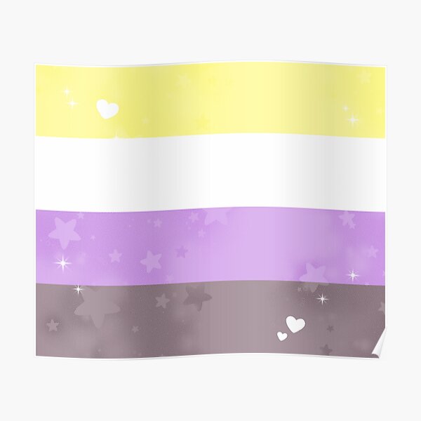 Nonbinary Pride Flag With Sparkles Poster For Sale By Vdoes Redbubble