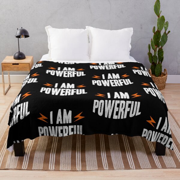 Item preview, I am Powerful Always Think To Be Positive Aspire To Inspire Before The Expire Funny Saying Happy Life Apparel Essential Motivation Inspiration Joy Mood designed and sold by DesignByHeartUK.