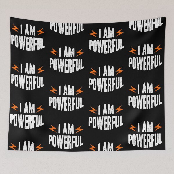 Item preview, I am Powerful Always Think To Be Positive Aspire To Inspire Before The Expire Funny Saying Happy Life Apparel Essential Motivation Inspiration Joy Mood designed and sold by DesignByHeartUK.