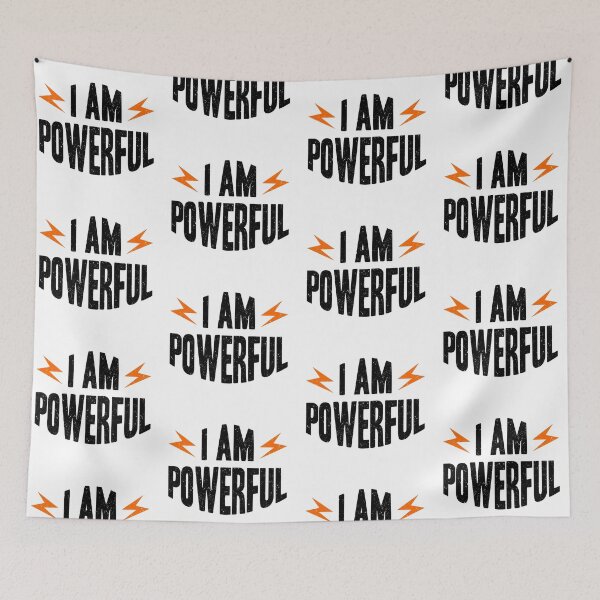 Item preview, I am Powerful Always Think To Be Positive Aspire To Inspire Before The Expire Funny Saying Happy Life Apparel Essential Motivation Inspiration Joy Mood designed and sold by DesignByHeartUK.